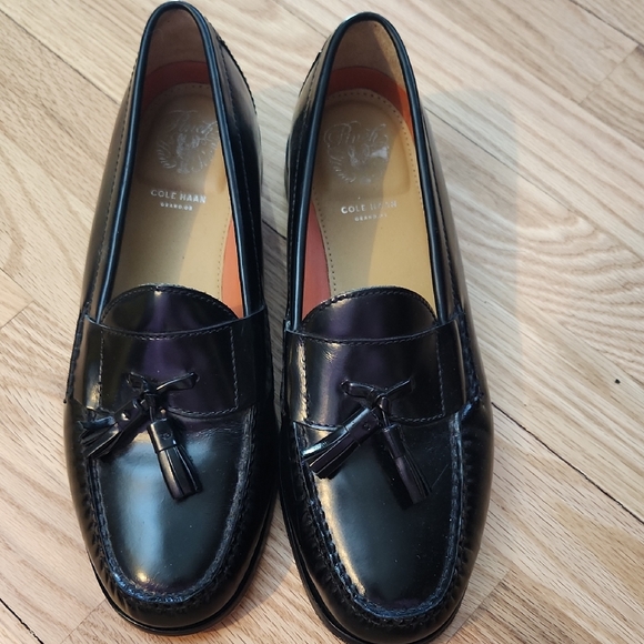 Cole Haan Black Leather Men's Loafers Pinch Hand Sewn Size 9M - Picture 2 of 13